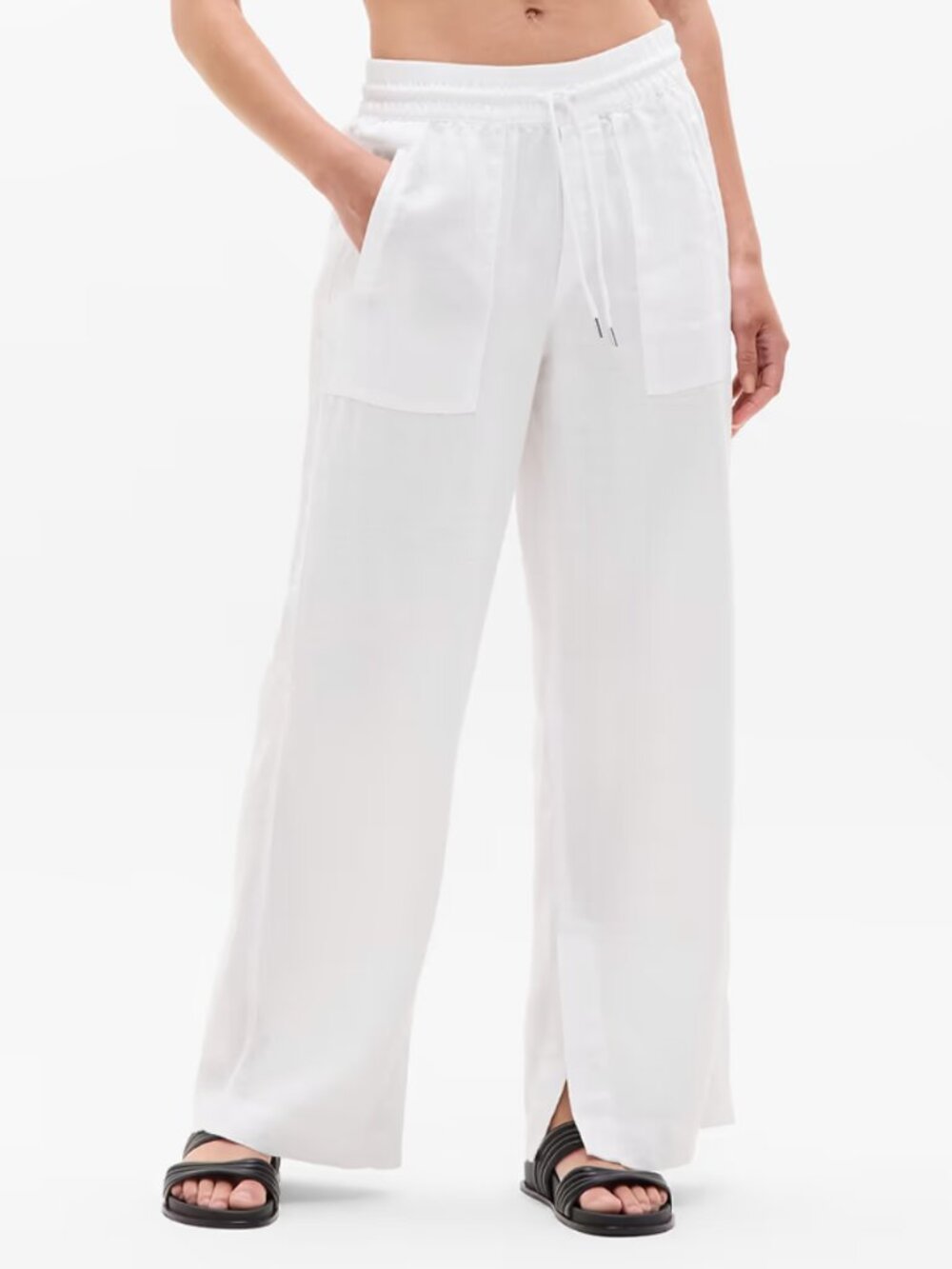 Athleta Linen High Rise Wide Leg Pant